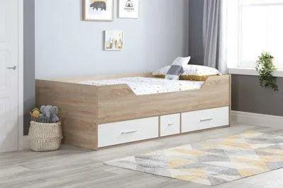 Camden Single White and Oak Wooden Cabin Bed
